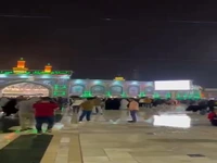 بارش باران در بینالحرمین کربلای معلی