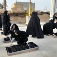 عطر افشانی گلزار ۳ بانوی شهیده در خلیل آباد