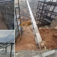 سقوط سه اصله تیر برق بتنی در اورامان بر اثر رانش زمین