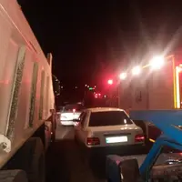 تصادف زنجیره ای خودروها در بزرگراه امام علی (ع) تهران