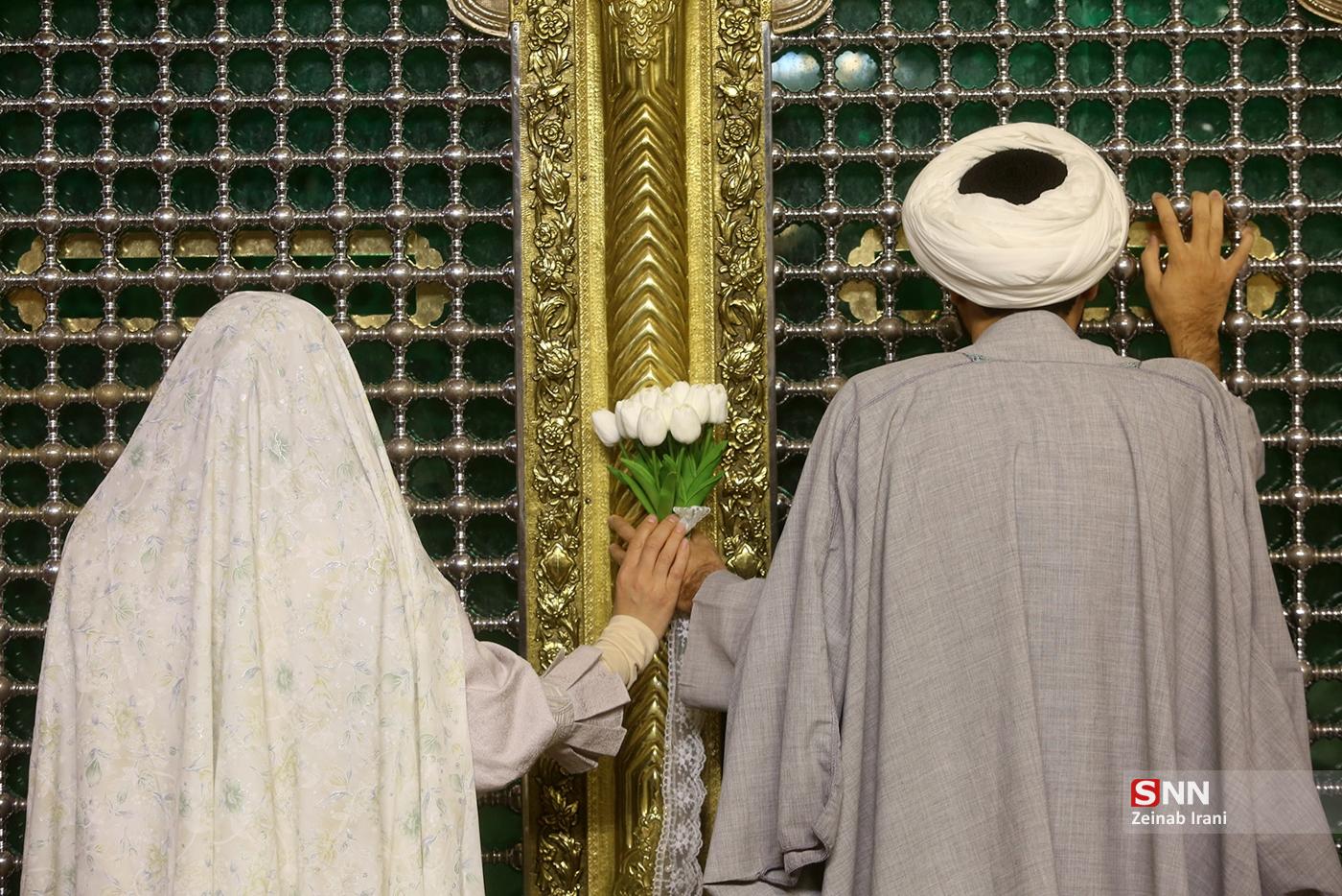 عکس/ جشن ازدواج ۷۳۰ زوج دانشجو در حرم مطهر حضرت معصومه (س)