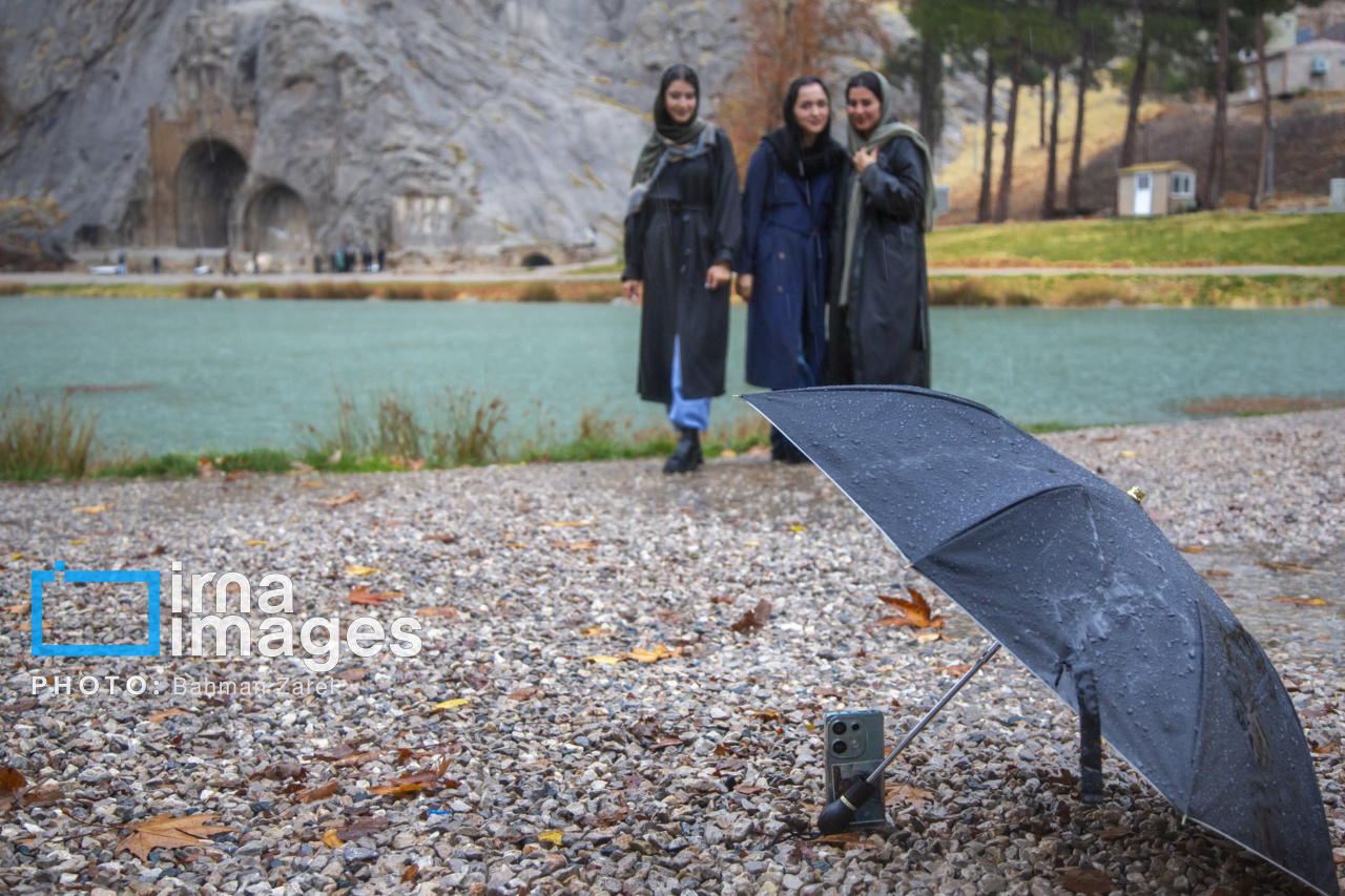 بارش باران پاییزی در کرمانشاه