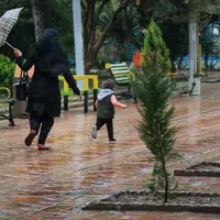 بارش باران پاییزی در تهران