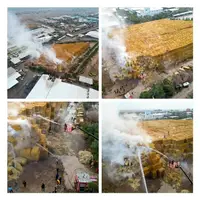 صاعقه انبار کاه یک شرکت کشاورزی دزفول را طعمه حریق کرد