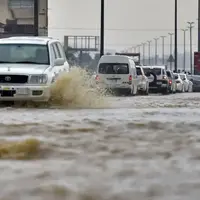 وضعیت عجیب عربستان بعد از بارش باران