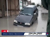 آبگرفتگی معابر شهر دهلران بر اثر شدت بارش باران