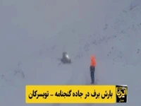 برف گردنههای همدان را سپیدپوش کرد