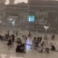 باران‌های شدید و طوفان در مکه