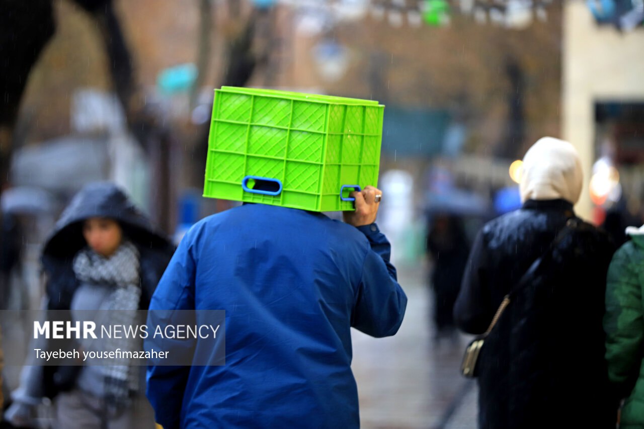 عکس/بارش سنگین باران در همدان