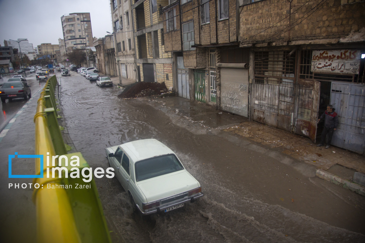 بارش باران پاییزی در کرمانشاه