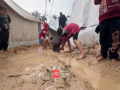 حال غزه خوب نیست؛ سیلابهای شدید در چادر آوارگان فلسطینی