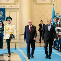 استقبال رسمی رئیسجمهور قزاقستان از پزشکیان