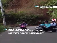 رانش وحشتناک زمین و مسدود شدن جاده در فیلیپین