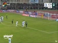 گل اول خیبر به استقلال توسط قنبری از روی نقطه پنالتی