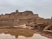 بارش زیبای باران در ارگ بم