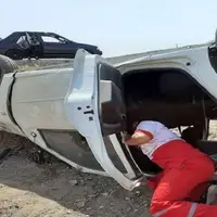 واژگونی خودرو ۲ کشته برجا گذاشت