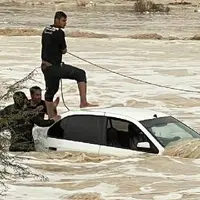 سیلاب در پارسیان خودرو و احشام را برد