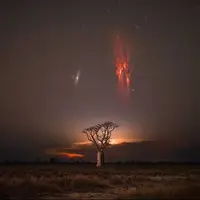 عکس روز ناسا از ملاقات «آندرومدا» با اشباح سرخ!