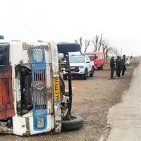 واژگونی مینیبوس سرویس دانشآموزی 15 مصدوم برجا گذاشت