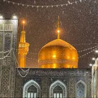 تصاویر جذاب از بارش برف در حرم امام رضا(ع) و مشهد + ویدئو