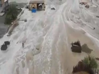 تصاویر هوایی از سیلاب در روستای کلات مالکِ قلعهگنج