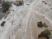 تصاویر هوایی از سیلاب قلعهگنج