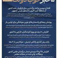 اینفوگرافی ۵ خبر خوب دولت