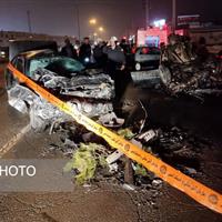 تصادف مرگبار نیسان و کامیون در جاده جعفریه/ دو نفر در آتش جان باختند