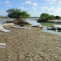 مسدود شدن جاده دلگان به زهکَلوت بر اثر سیلاب