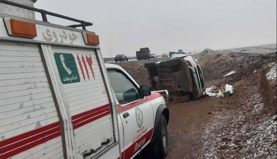 واژگونی خودروی تیگو هشت در یزد یک فوتی و پنج مصدوم داشت