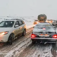 بارش برف شدید در جاده فیروزکوه