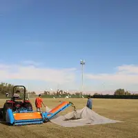 زمینهای چمن ورزشی دهکده المپیک کیش بهسازی شد