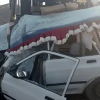 ۸ مصدوم براثر برخورد مینی‌بوس با پراید