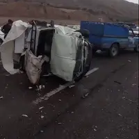 واژگونی و برخورد خودرو پیکان وانت با تیبا