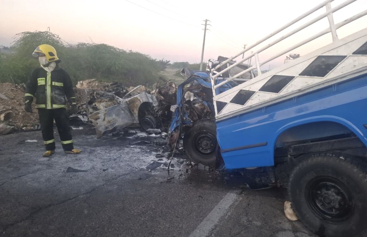 مرگ دلخراش ۴ نفر در تصادف انفجاری دیّر