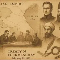 تقویم تاریخ / امضای عهدنامه ترکمنچای بین "فتحعلی شاه قاجار" و "پاسکویچ" روسی (1206ش)
