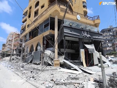 تخریب گسترده مراکز تجاری در شهر صور لبنان