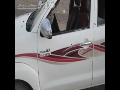فیلم/ تصویری از خودروی مرزبان شهید در محور میرجاوه_زاهدان