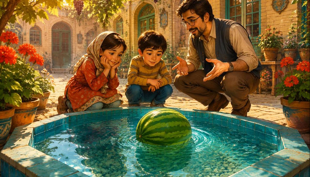 چرا هندوانهی سنگین روی آب میماند اما سنگ کوچک نه؟