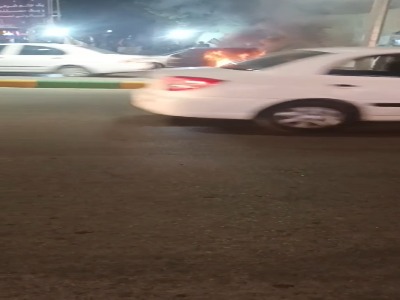 حریق ۲ پراید در بلوار توس مشهد