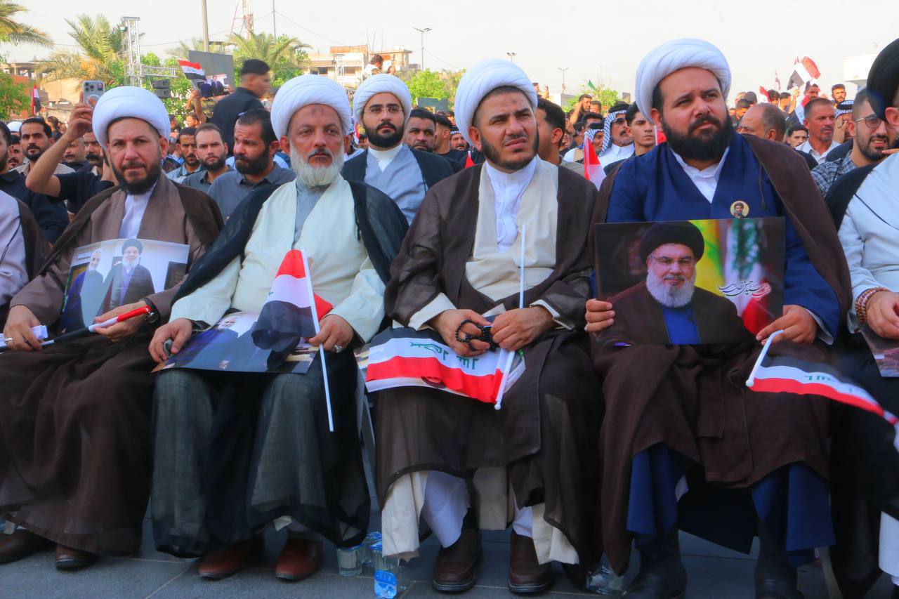 عکس/ دومین سالگرد شهادت سیدحسن نصرالله در بغداد