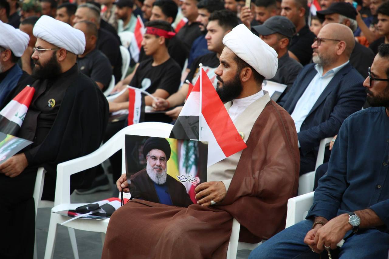 عکس/ دومین سالگرد شهادت سیدحسن نصرالله در بغداد