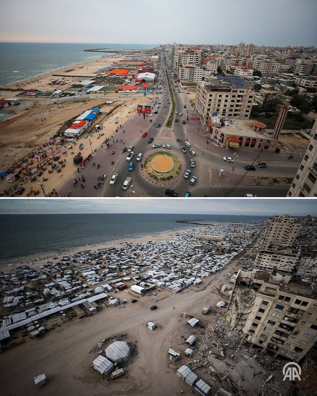 عکس/ نوار غزه، پیش و پس از تهاجم اسرائیل در سه سال گذشته