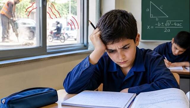 مختلشدن محاسبات ریاضی دانشآموزان با سروصدای بیرون کلاس